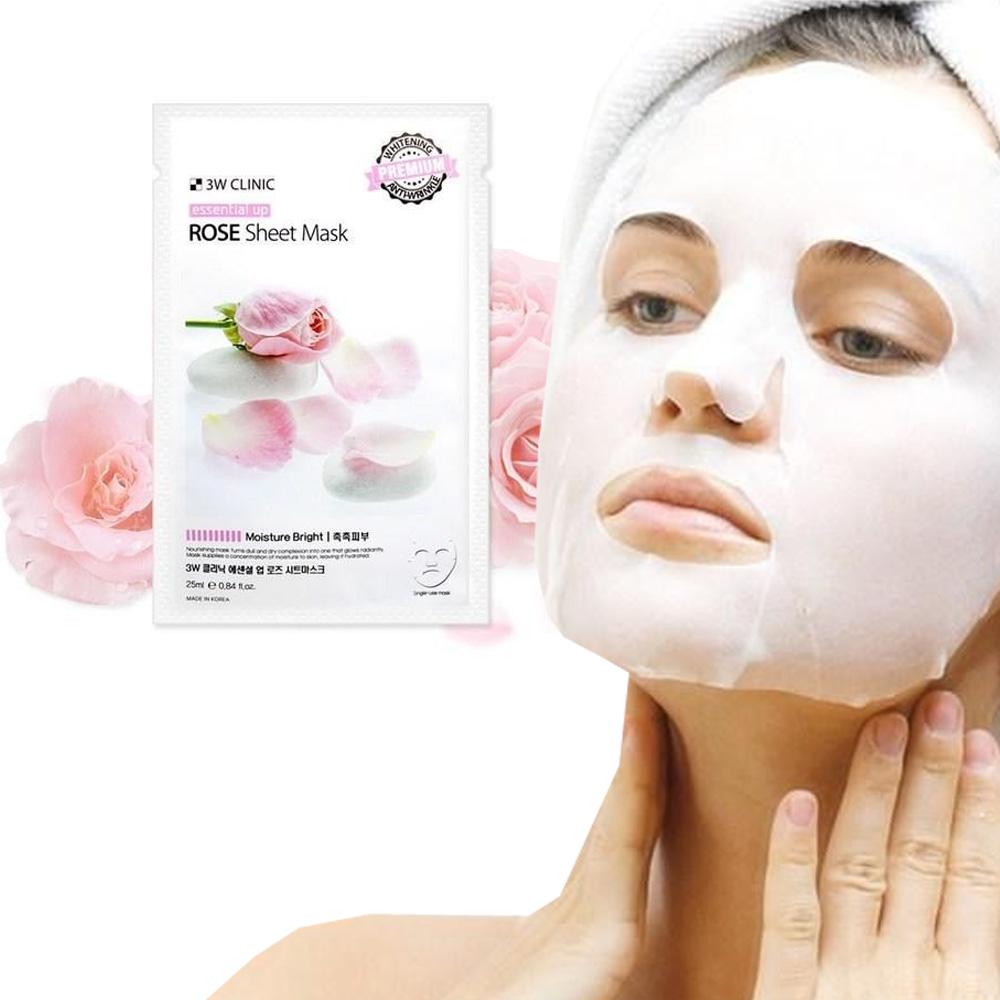3W Premium Essential Up Rose Cotton Mask Sheet 10 sheets