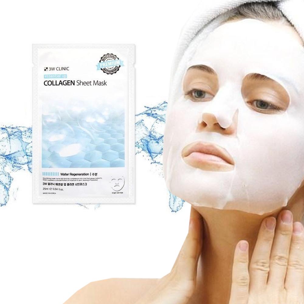 3W Premium Essential Up Collagen Cotton Mask Sheet 10 sheets