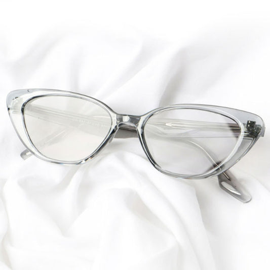 Cats Eye Retro Black Tinted Horned Sunglasses Men's Women's White Transparent UV-blocking Sunglasses