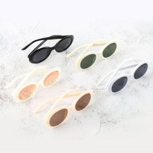 Plus Size Round Horn Frame UV-blocking Men's Women's Soybean Tint Sunglasses