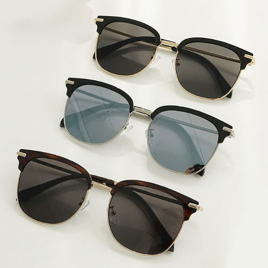 Right Now UV-blocking simple gold-rimmed sunglasses for men and women