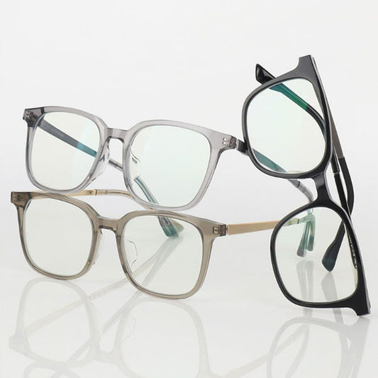 Right Now Vintage Square Round Blue Light Blocked Titanium Glasses for Men and Women