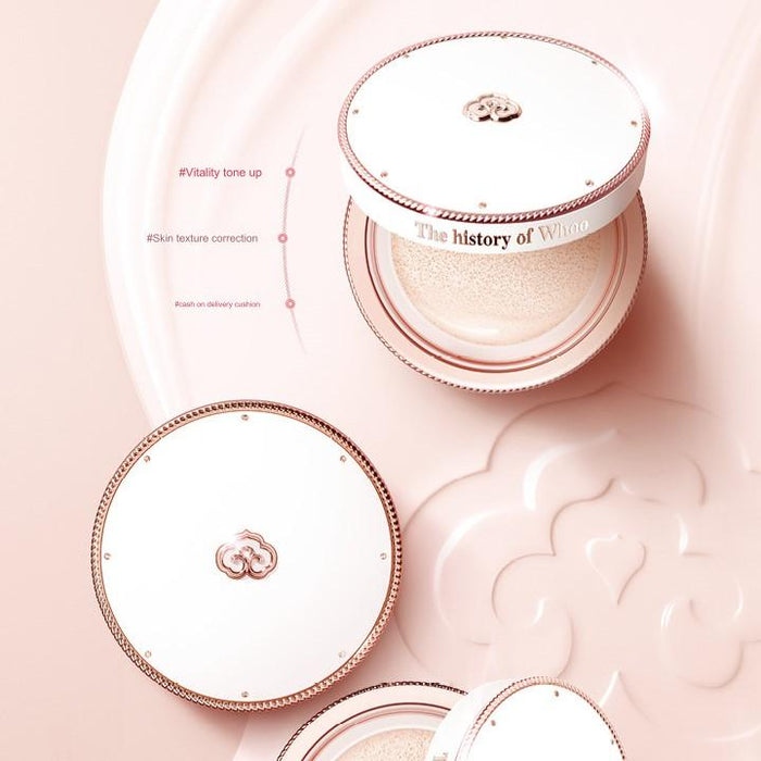 The Whoo Soft Texture Bright Skin Creation Gongjin Hyangseol Whitening Tone Up Sun Cushion 13g+13g (SPF50+, PA+++)