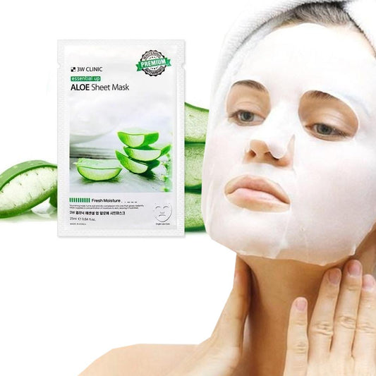 3W Premium Essential Up Aloe-Baumwoll-Maskenblatt für das Gesicht, 10 Blätter