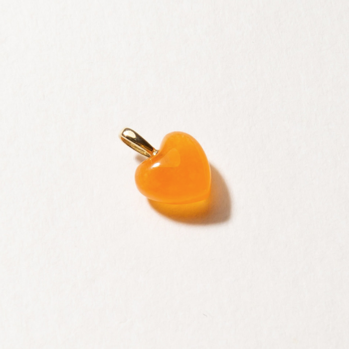 LLOYD Orange Onyx Heart 14K Pendant