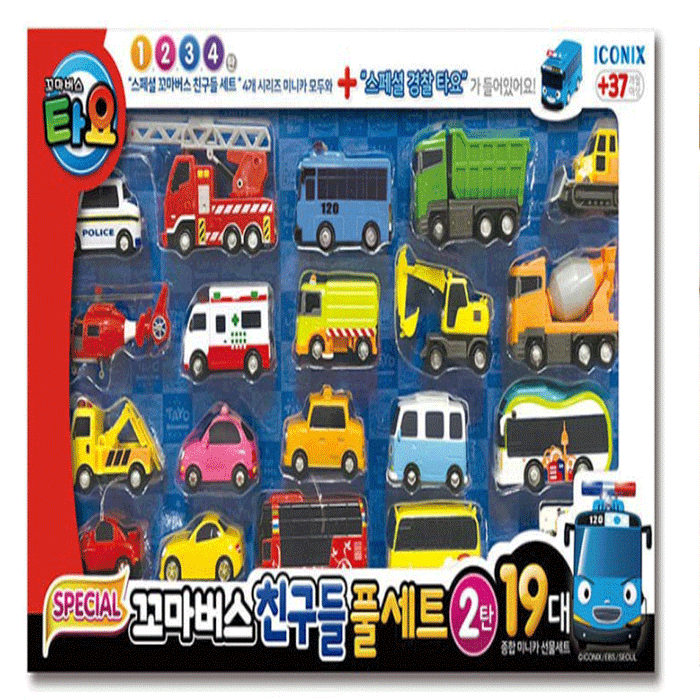 Tayo Little Bus Special Friends 19pcs Mini Car Full Set 2nd Edition Police Tayo