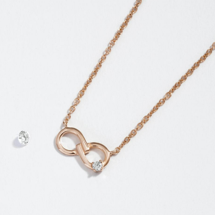 LLOYD Endless April Birthstone Rose Gold Necklace