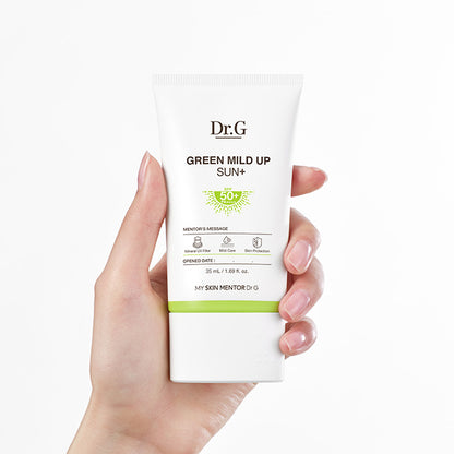 Dr.G hypoallergenic soft cream formulation for sensitive skin Green Mild Up Sun Plus 35ml