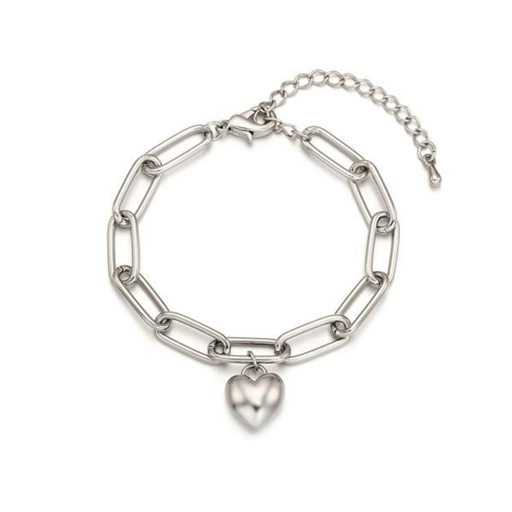 OST Silver Heart Chain Bracelet
