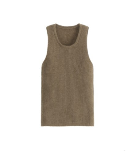 Attrangs Asymmetric Knit Tank Layered Set