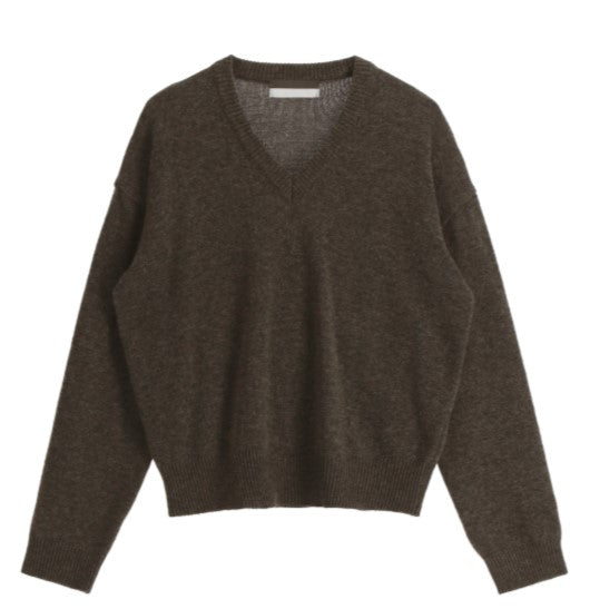 Attrangs Lambswool V-Neck Loose Fit Knit