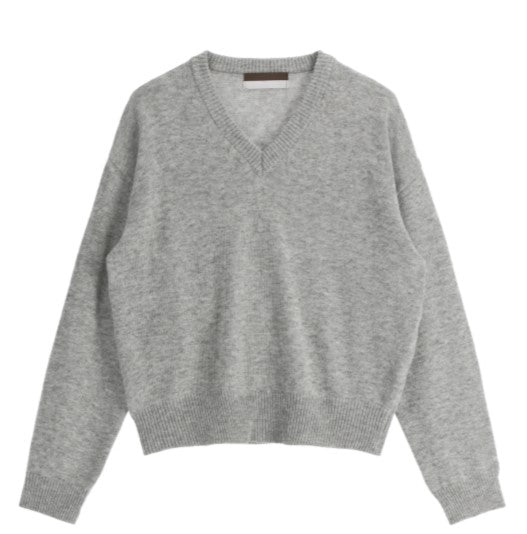 Attrangs Lambswool V-Neck Loose Fit Knit