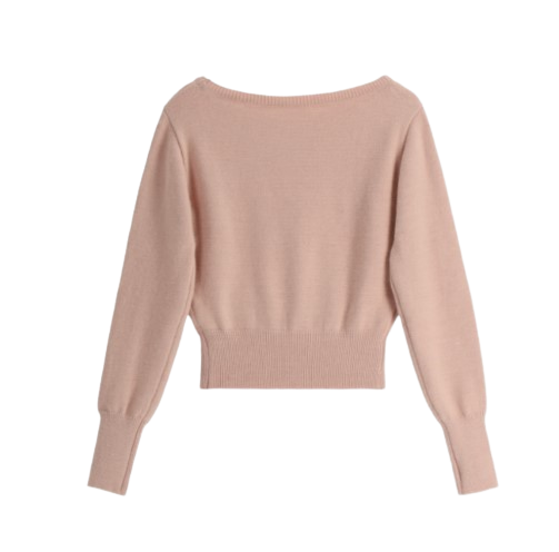 Attrangs Melting Off-Shoulder Gentle-Fit Winter Knit