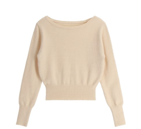 Attrangs Melting Off-Shoulder Gentle-Fit Winter Knit