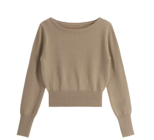 Attrangs Melting Off-Shoulder Gentle-Fit Winter Knit