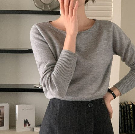 Attrangs Melting Off-Shoulder Gentle-Fit Winter Knit