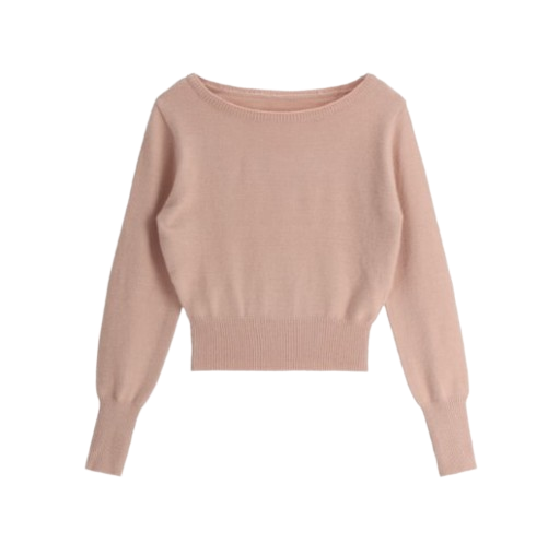 Attrangs Melting Off-Shoulder Gentle-Fit Winter Knit