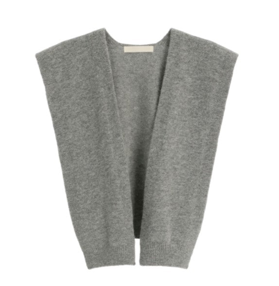 Attrangs Shoulder Knit Layered Muffler Cardigan