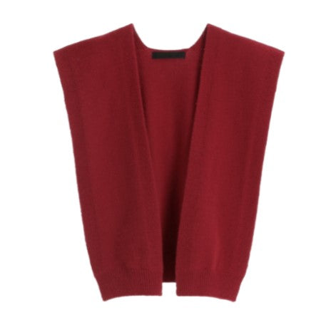 Attrangs Shoulder Knit Layered Muffler Cardigan