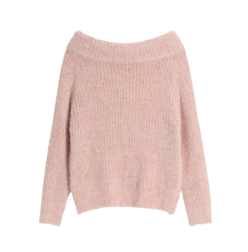 Attrangs Soft Hug Off-Shoulder Long-Sleeve Knit