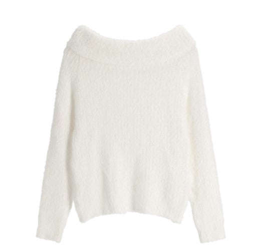 Attrangs Soft Hug Off-Shoulder Long-Sleeve Knit