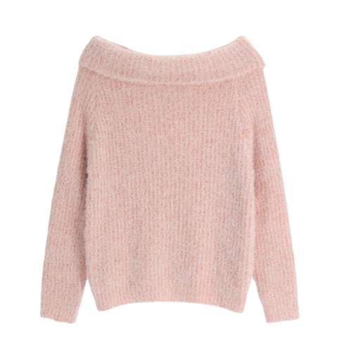 Attrangs Soft Hug Off-Shoulder Long-Sleeve Knit