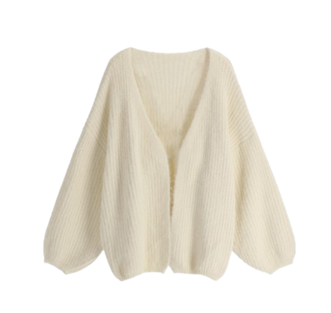 Attrangs Soft Wool Loose-fit Shawl Knit Cardigan