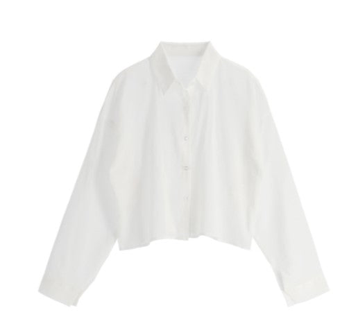 Attrangs Summer Sheer Crepe Cropped Shirt