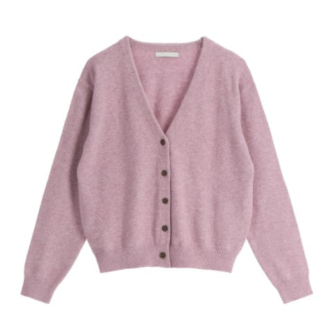 Attrangs V-Neck Daily Long-Sleeve Wool Knit Cardigan