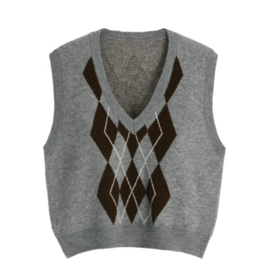 Attrangs Tade Argyle Knit Vest