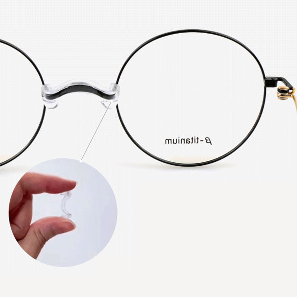 Brillengestell aus Beta-Titanium, federleicht ohne Nase, nasenlose Herrenbrille mit Blaulichtfilter
