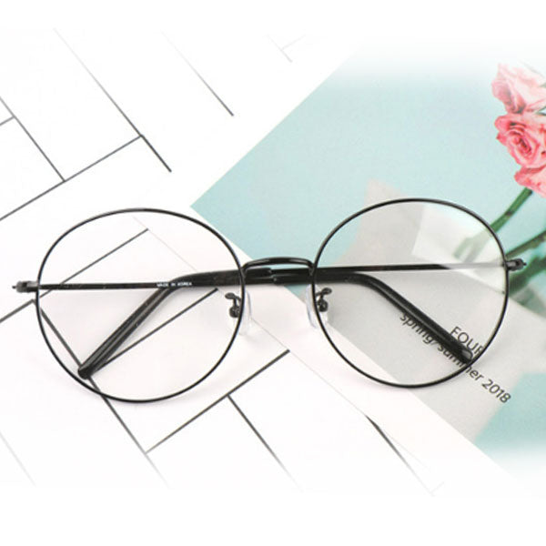 Round oversized blue light blocking glasses