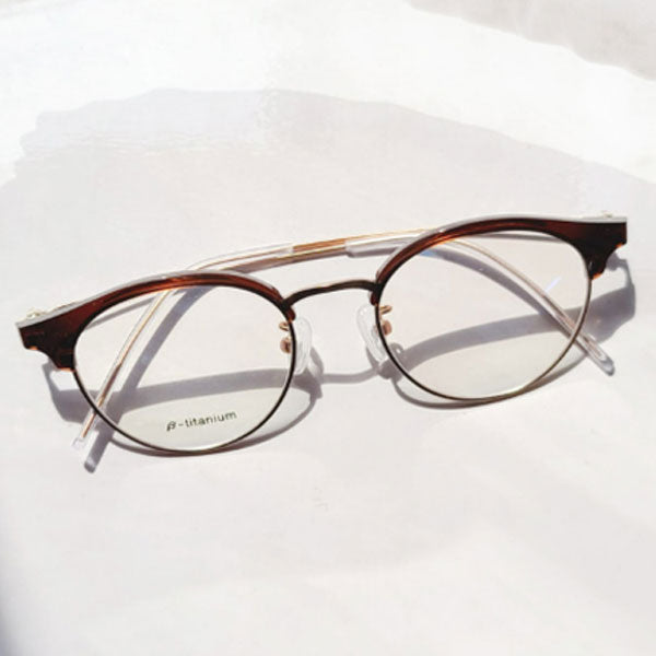 Blue light blocking thin semi-conical frame ultra-lightweight titanium glasses frame