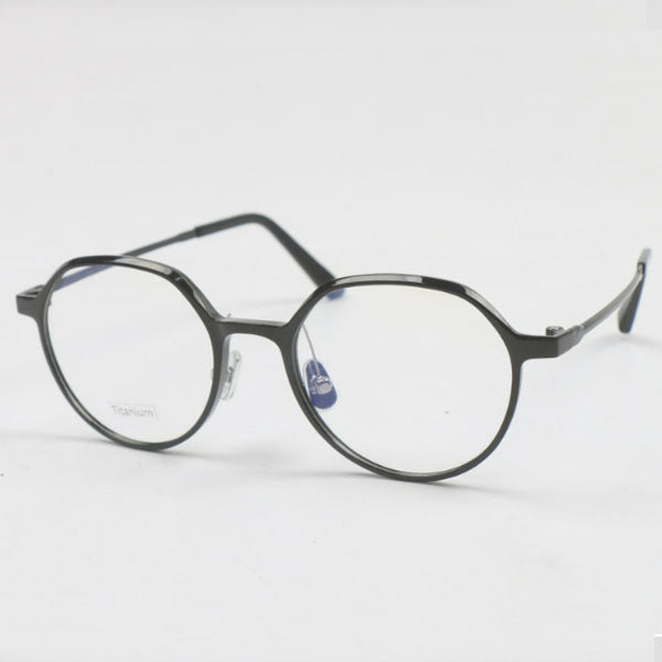 Blue light blocking transparent horn frame glasses frame 7g light titanium multifaceted transparent crystal glasses tae