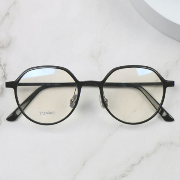 Blue light blocking transparent horn frame glasses frame 7g light titanium multifaceted transparent crystal glasses tae