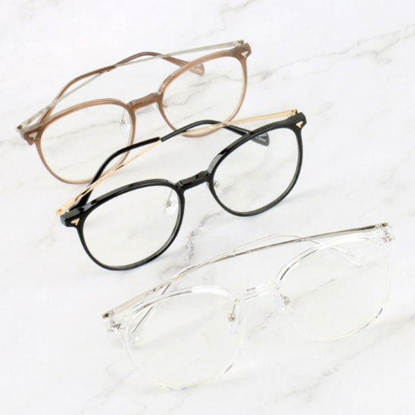 Blue light blocking transparent lightweight slim horn frame glasses