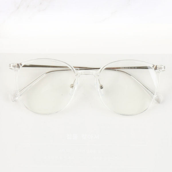 Blue light blocking transparent lightweight slim horn frame glasses