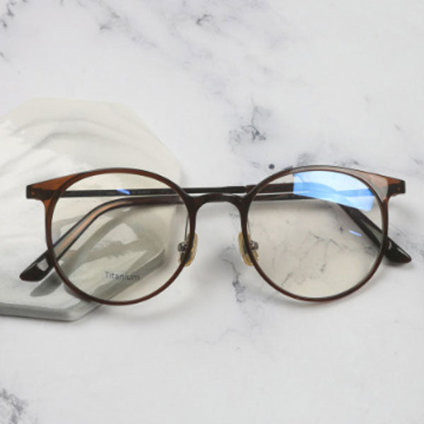 Glasses frame transparent horn frame Glasses tae titanium round man Women light