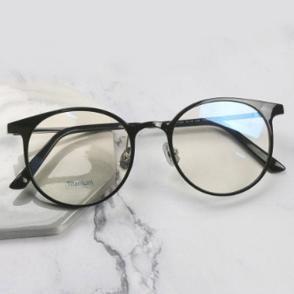 Glasses frame transparent horn frame Glasses tae titanium round man Women light