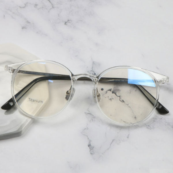 Glasses frame transparent horn frame Glasses tae titanium round man Women light