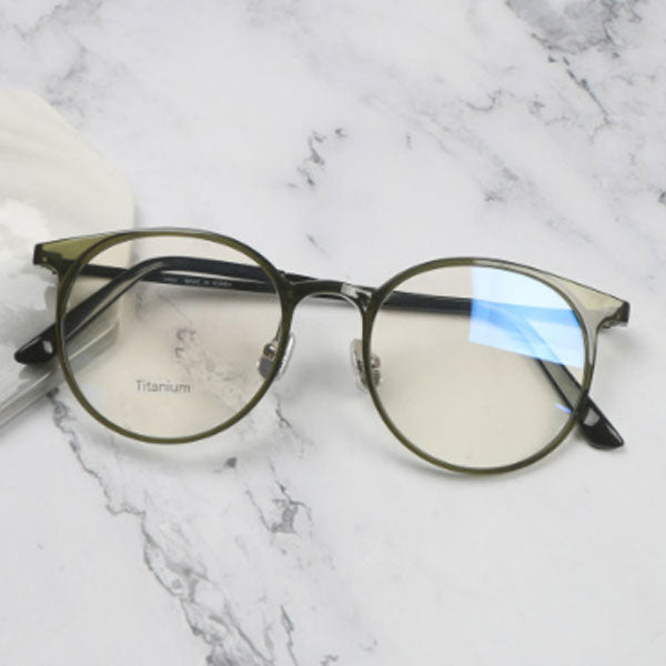 Glasses frame transparent horn frame Glasses tae titanium round man Women light