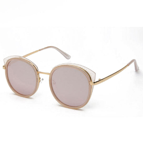 Haliyuna Cats Eye Round Design Mirror Sunglasses