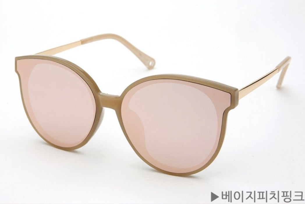 Heidin Oversized Round Design Mirror Sunglasses