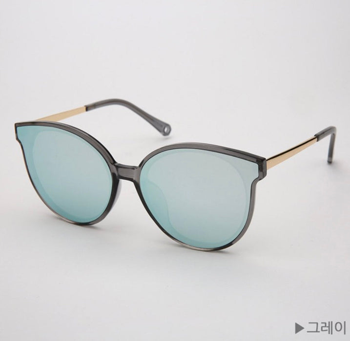 Heidin Oversized Round Design Mirror Sunglasses