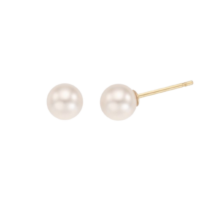 LLOYD 14K Gold 6mm Swarovski Pearl Earrings