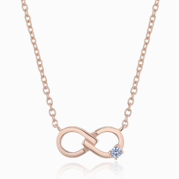 LLOYD Endless March Birthstone Rose Gold Necklace