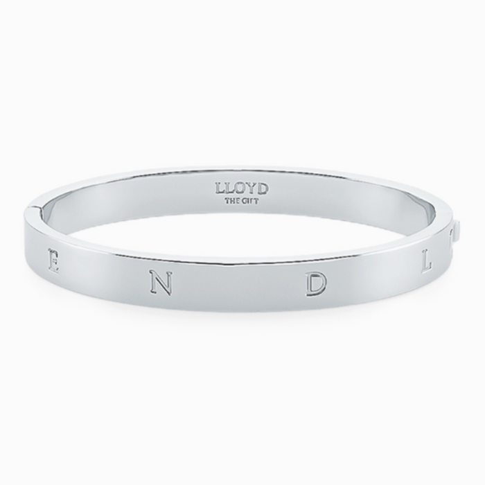 LLOYD Endless White Lettering Bangle Bracelet