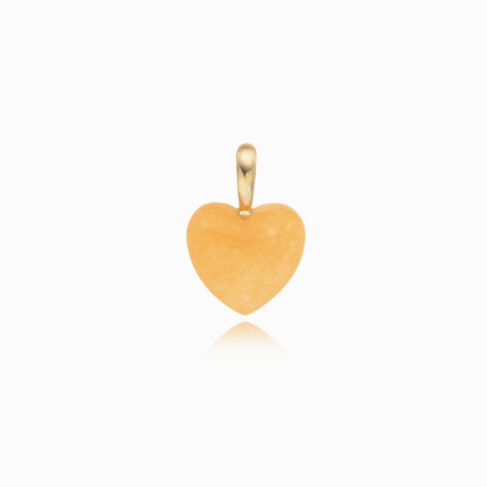 LLOYD Orange Onyx Heart 14K Pendant