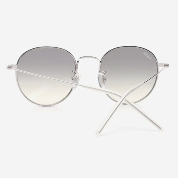Lash Sunglasses HOPE JUNIOR MS19 Silver Half Mirror Round Metal Sunglasses LASH
