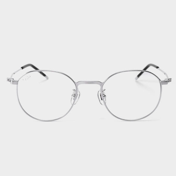 Lash glasses frame ATYPE HIT C4 Men's round silver metal frame